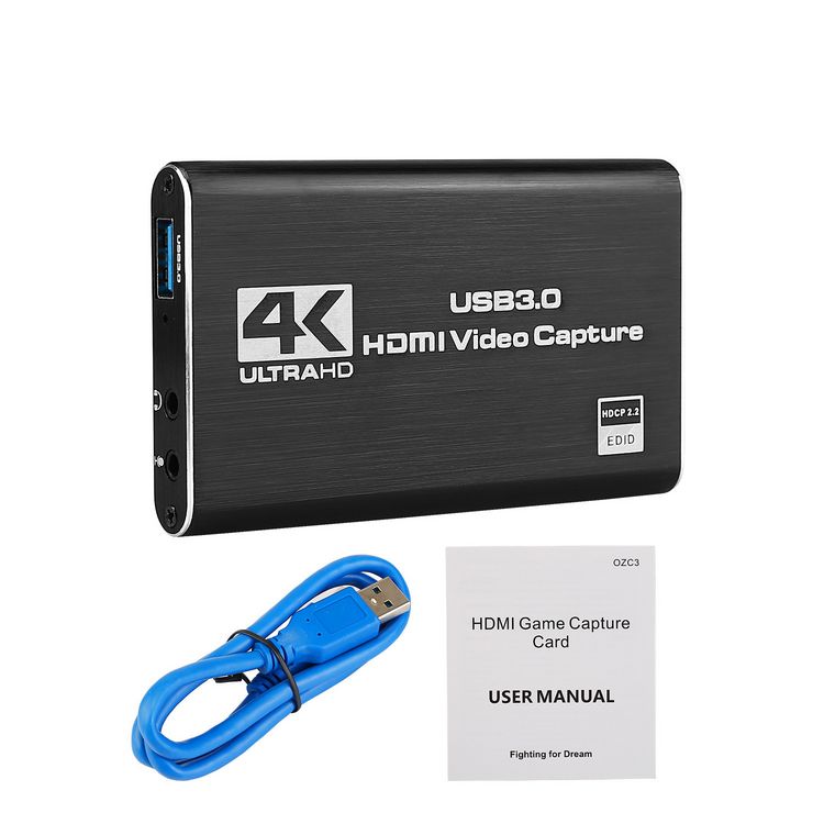 4K Video Capture Card 1080P 60fps HD Camera Recording Box HDMI to USB 3.0 PC Live Streaming Grabber Recorder