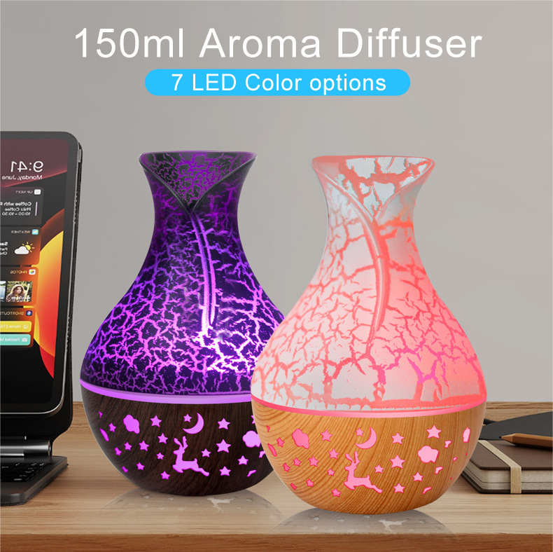 7-color LED light 150ml new vase air humidifier