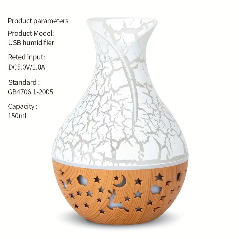 7-color LED light 150ml new vase air humidifier