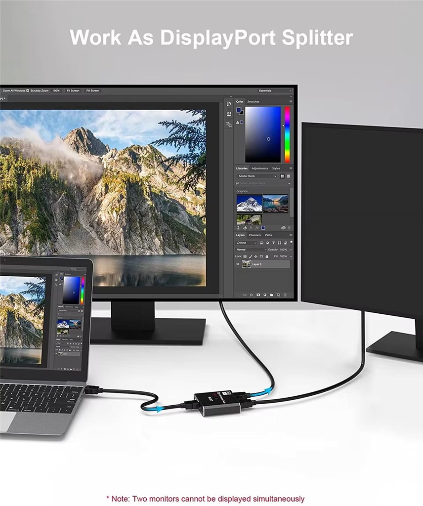 DisplayPort 8K DP1.4 Bi-directional Switcher Splitter 8K@30Hz 4K@120Hz with remote control