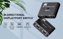 DisplayPort 8K DP1.4 Bi-directional Switcher Splitter 8K@30Hz 4K@120Hz with remote control