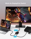 DisplayPort 8K DP1.4 Bi-directional Switcher Splitter 8K@30Hz 4K@120Hz with remote control