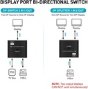 DisplayPort 8K DP1.4 Bi-directional Switcher Splitter 8K@30Hz 4K@120Hz with remote control