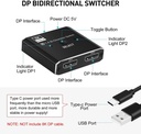 DisplayPort 8K DP1.4 Bi-directional Switcher Splitter 8K@30Hz 4K@120Hz with remote control