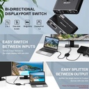 DisplayPort 8K DP1.4 Bi-directional Switcher Splitter 8K@30Hz 4K@120Hz with remote control