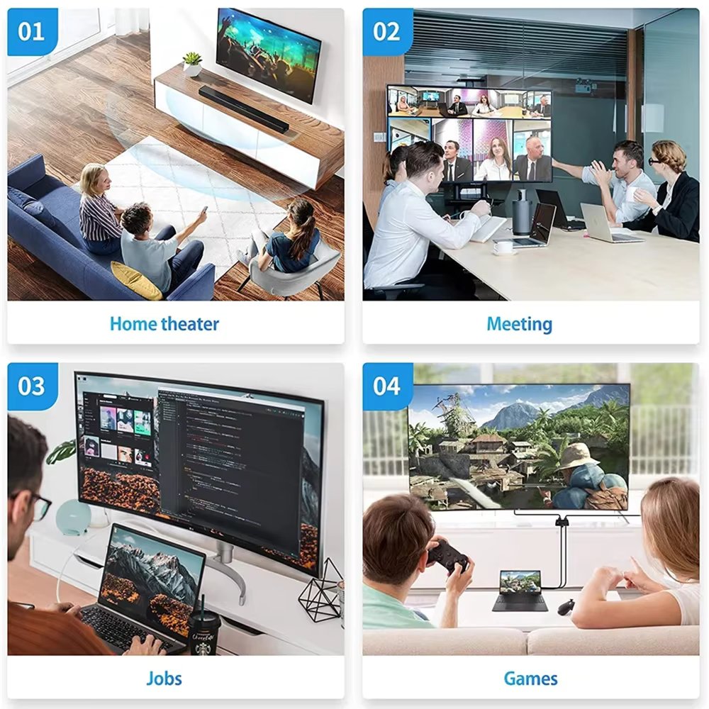 DisplayPort 8K DP1.4 Bi-directional Switcher Splitter 8K@30Hz 4K@120Hz with remote control