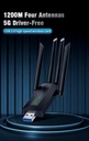 1200Mbps WiFi USB Adapter Dual Band 2.4G/5Ghz Wi-Fi Dongle 802.11AC Powerful Antenna Wireless Receiver
