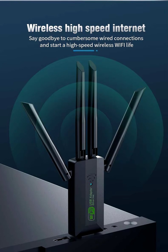 1200Mbps WiFi USB Adapter Dual Band 2.4G/5Ghz Wi-Fi Dongle 802.11AC Powerful Antenna Wireless Receiver