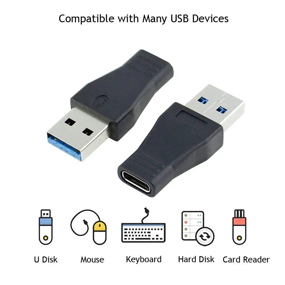 USB 3.0 Type A Male to USB 3.0 Type C Female Connector Converter Adapter