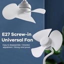 Small Socket E27 Screw-in Ceiling Fan 5.5 Inch Mini Ceiling Fan with E27 socket holder