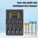 4 Slot Intelligent Fast Charge With Indicator For 1.2V NiMH NiCd AAA/AA Rechargeable Batteries USB C Micro Jack