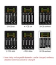 4 Slot Intelligent Fast Charge With Indicator For 1.2V NiMH NiCd AAA/AA Rechargeable Batteries USB C Micro Jack