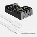 4 Slot Intelligent Fast Charge With Indicator For 1.2V NiMH NiCd AAA/AA Rechargeable Batteries USB C Micro Jack