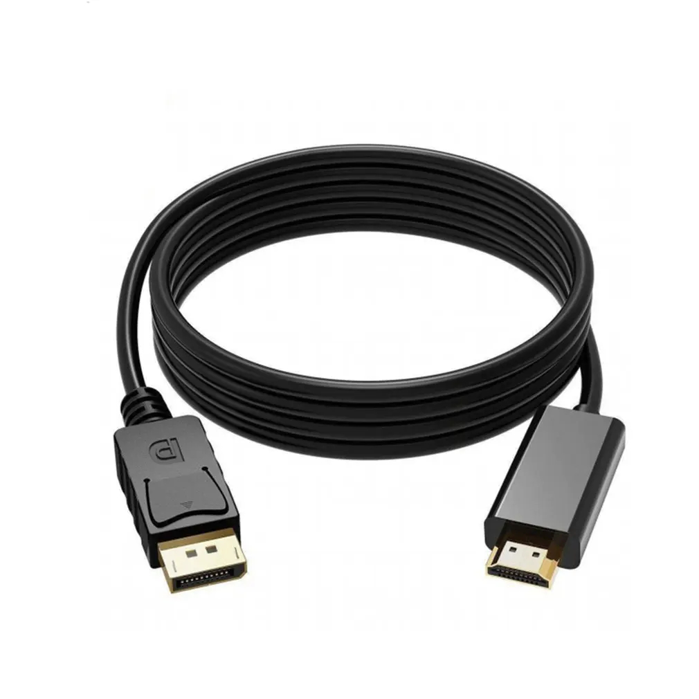 1.8M 1080P DisplayPort to HDMI-compatible Adapter Converter Display Port Male DP to male HD TV Cable Adapter Video Audio For PC TV