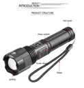 XHP50 18650 Rechargeable LED Flashlight