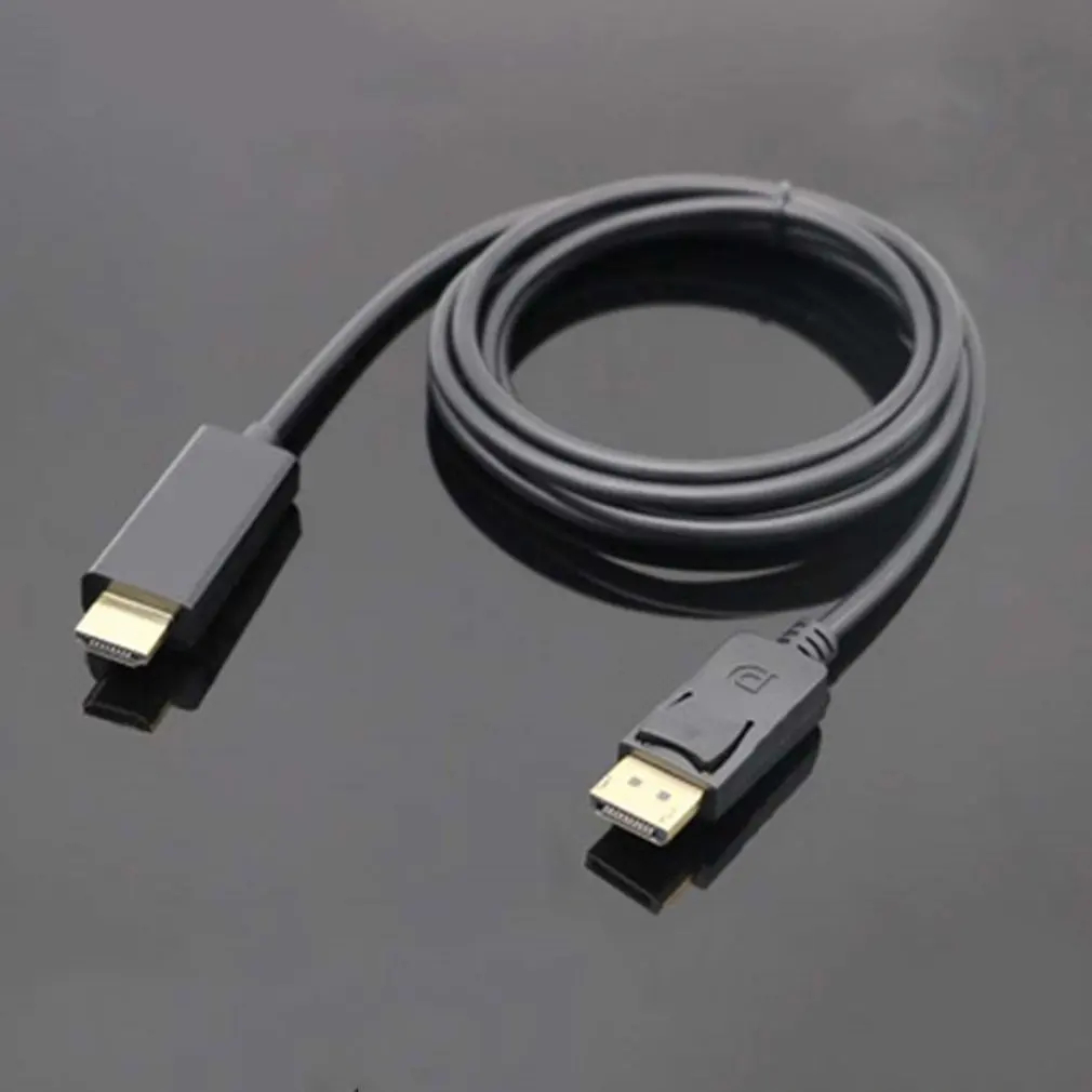 1.8M 1080P DisplayPort to HDMI-compatible Adapter Converter Display Port Male DP to male HD TV Cable Adapter Video Audio For PC TV