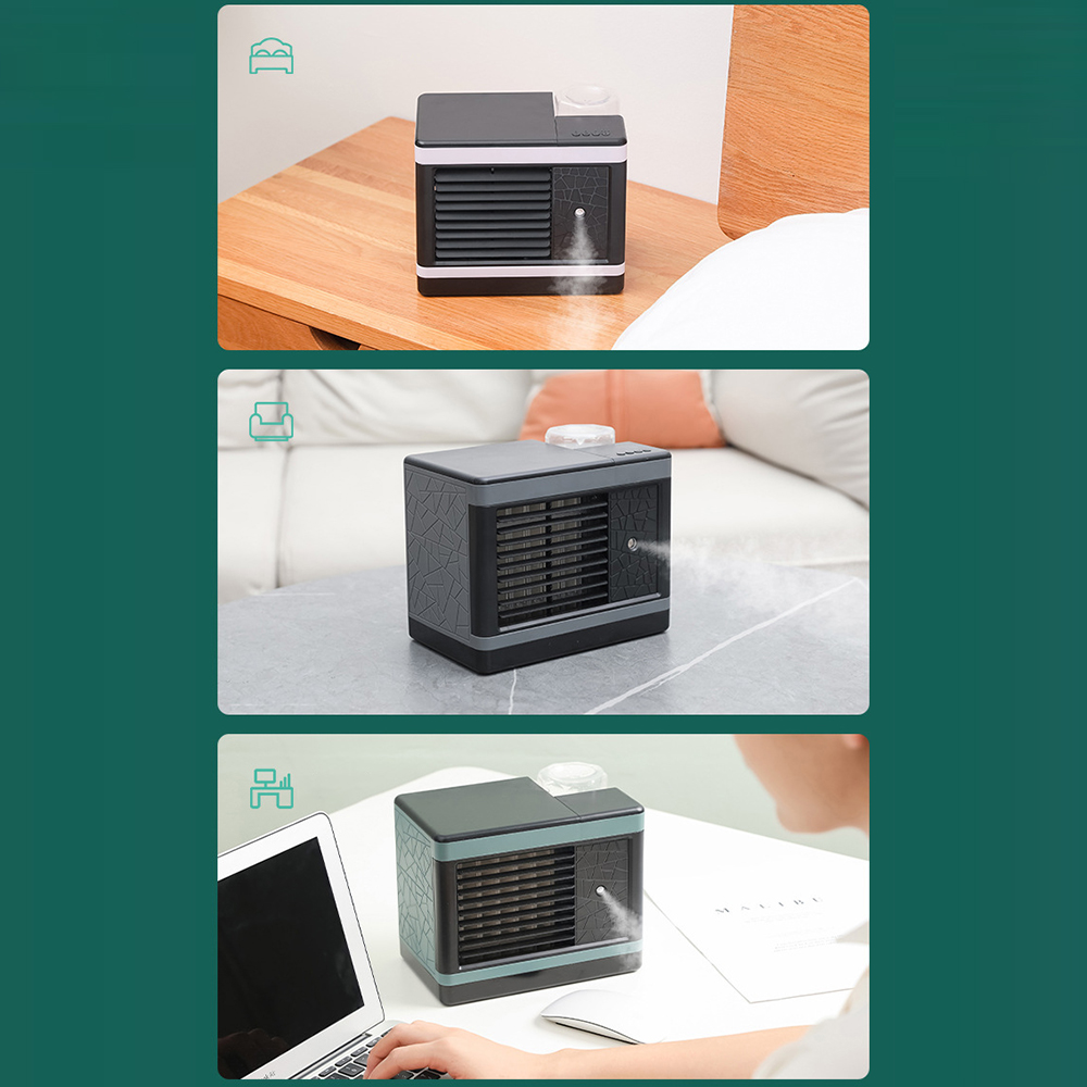 Mini air cooler office desktop portable humidification spray air cooler home office air cooling fan