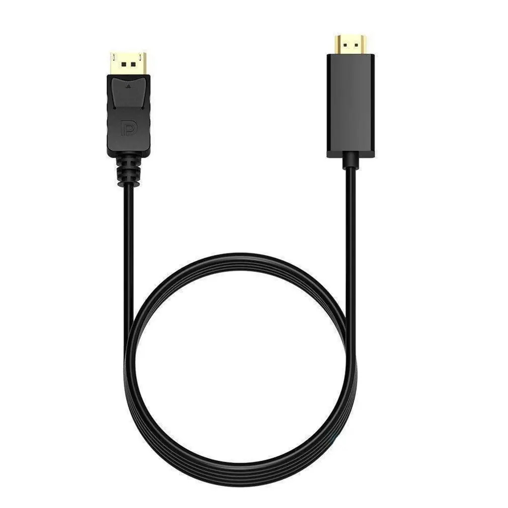 1.8M 1080P DisplayPort to HDMI-compatible Adapter Converter Display Port Male DP to male HD TV Cable Adapter Video Audio For PC TV