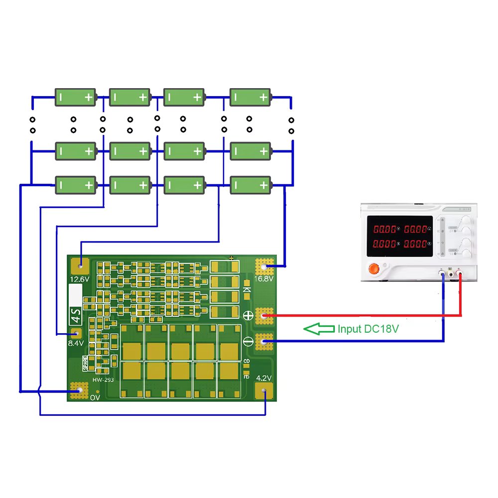 4 string 14.8V 16.8V 4S 40A Li-ion Lithium Battery 18650 Charger BMS Protection Board