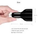 35W PD Quick Charge 3.0 QC 3.0 Type C Dual USB Port Fast Charger Car Phone Charging Adapter
