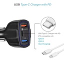 35W PD Quick Charge 3.0 QC 3.0 Type C Dual USB Port Fast Charger Car Phone Charging Adapter