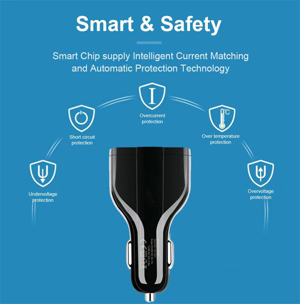 35W PD Quick Charge 3.0 QC 3.0 Type C Dual USB Port Fast Charger Car Phone Charging Adapter