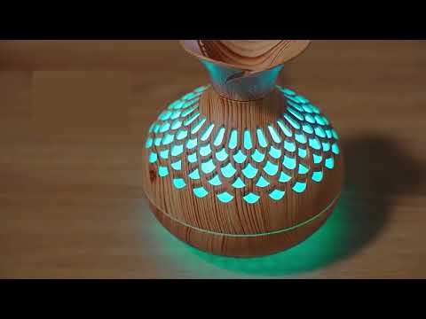 300ml wooden vase colorful light Cool Mist Air Humidifier