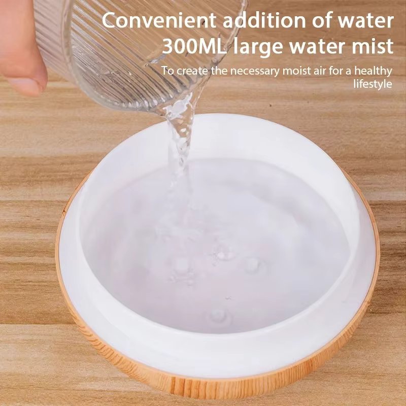 300ml wooden vase colorful light Cool Mist Air Humidifier