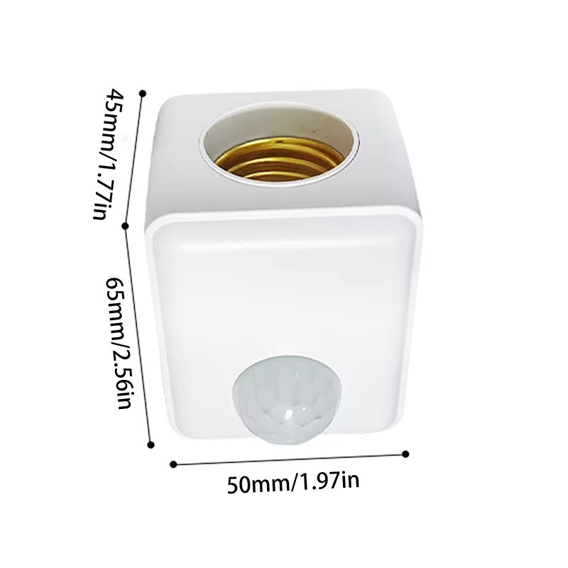 LED Human Infrared Sensor Lamp Base Intelligent Time-Delay Switch Holder E27 Wall Plug Type