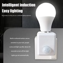 LED Human Infrared Sensor Lamp Base Intelligent Time-Delay Switch Holder E27 Wall Plug Type