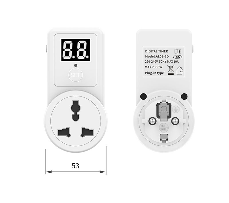Multi-purpose timer socket 220V 10A 1 digit 2 digit timing socket AL09-2D