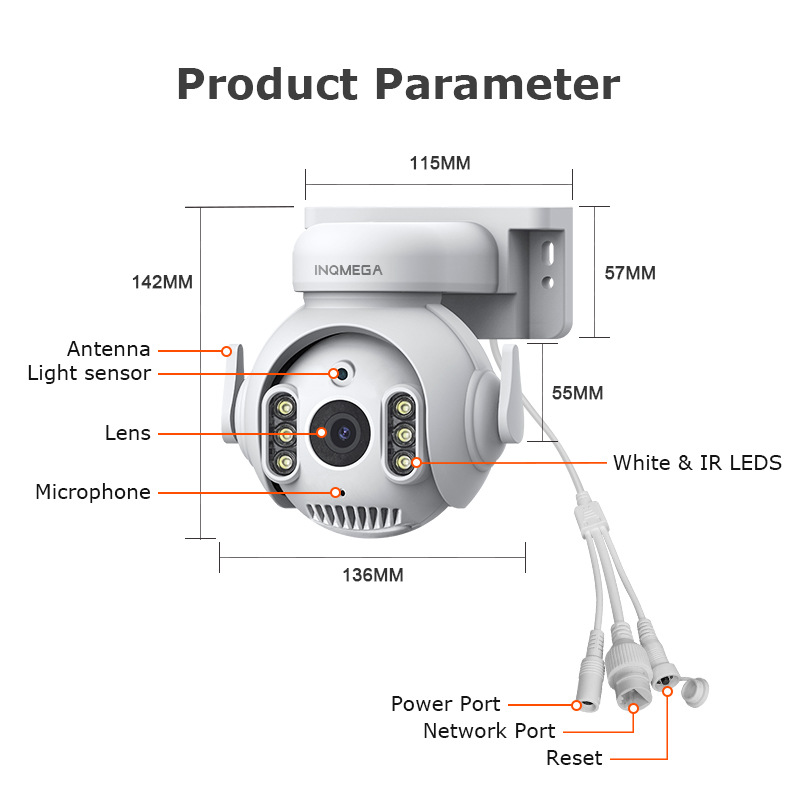 5MP TUYA Smart Camera,2.4G WiFi Security Surveillance IP Camera with 2Way Audio Full Color Night Vision Motion Detection