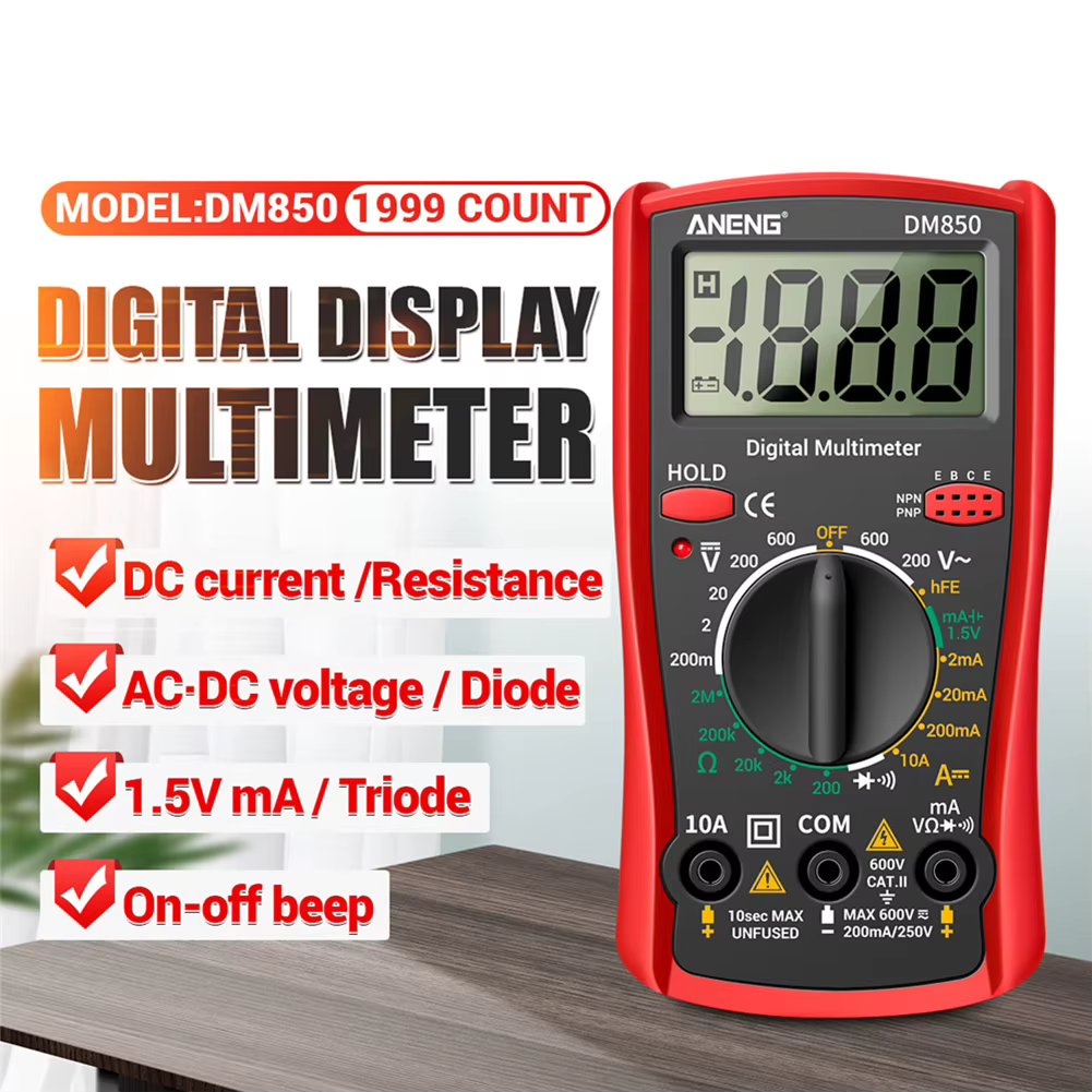 ANENG DM850 Automatic Professional Digital Multimeter 1999 Counts Auto AC/DC Voltage Tester Ohm Current Ammeter