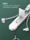 LDNIO 3 in 1 Date Cable For iPhone Type-C Micro 3.8A USB Extension Cable Android Mobile Phone Charger Cable