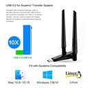 1800Mbps WiFi 6 USB Adapter 5G/2.4GHz USB3.0 Wi-fi Dongle Wireless 802.11ax Network Card High Gain Antenna