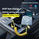 4 in 1 PD 27W 65W Fast Charging Spring Cable USB Type C To Type C And Lightning Data Cable Wire