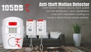 Wireless Motion Sensor Alarm with 2 Remote Controls PIR Motion Sensor Alarm Battery-powered Home Security System
