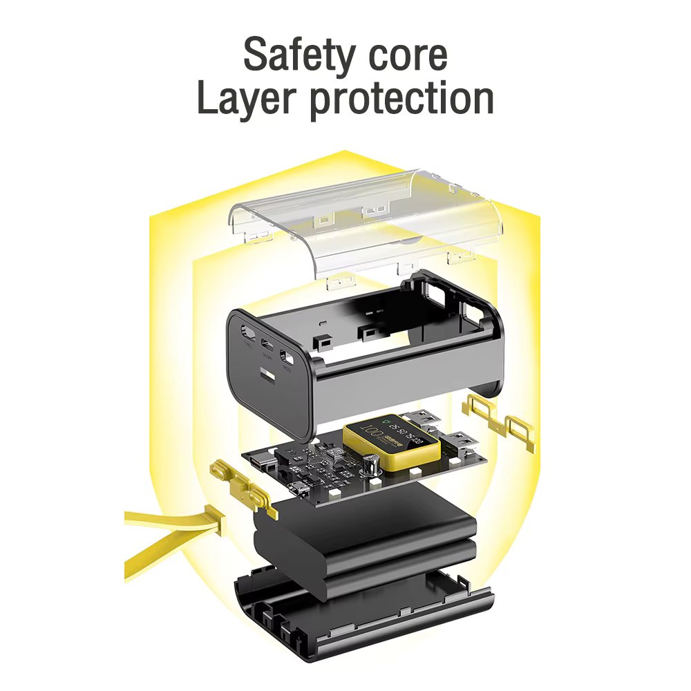 3*18650 Battery Charger Case DIY Power Bank Box Fast Charge 5V 2A Double USB Output Battery Storage Box With LED Night Light