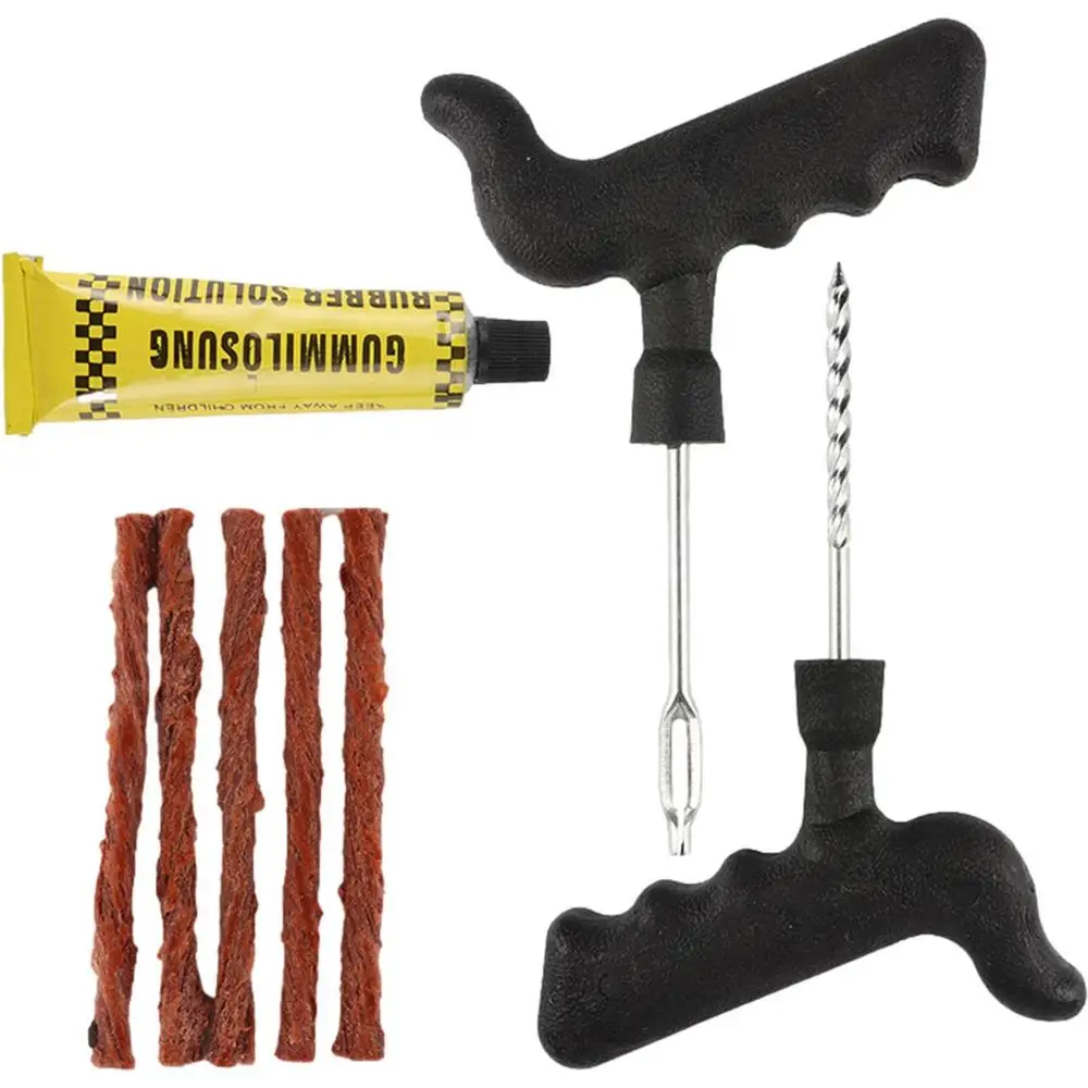 Car Tire Repair Tool Tire Repair Kit Studding Tool Set Auto Bike Tubeless Tire Tyre Puncture Plug Garage Car Accessories