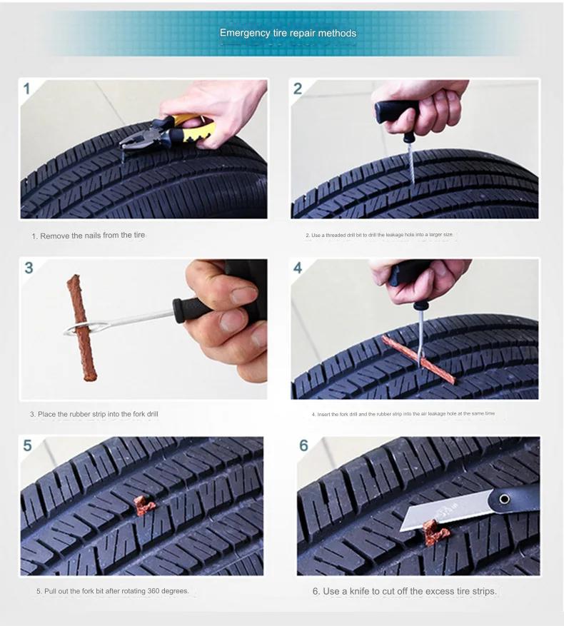 Car Tire Repair Tool Tire Repair Kit Studding Tool Set Auto Bike Tubeless Tire Tyre Puncture Plug Garage Car Accessories