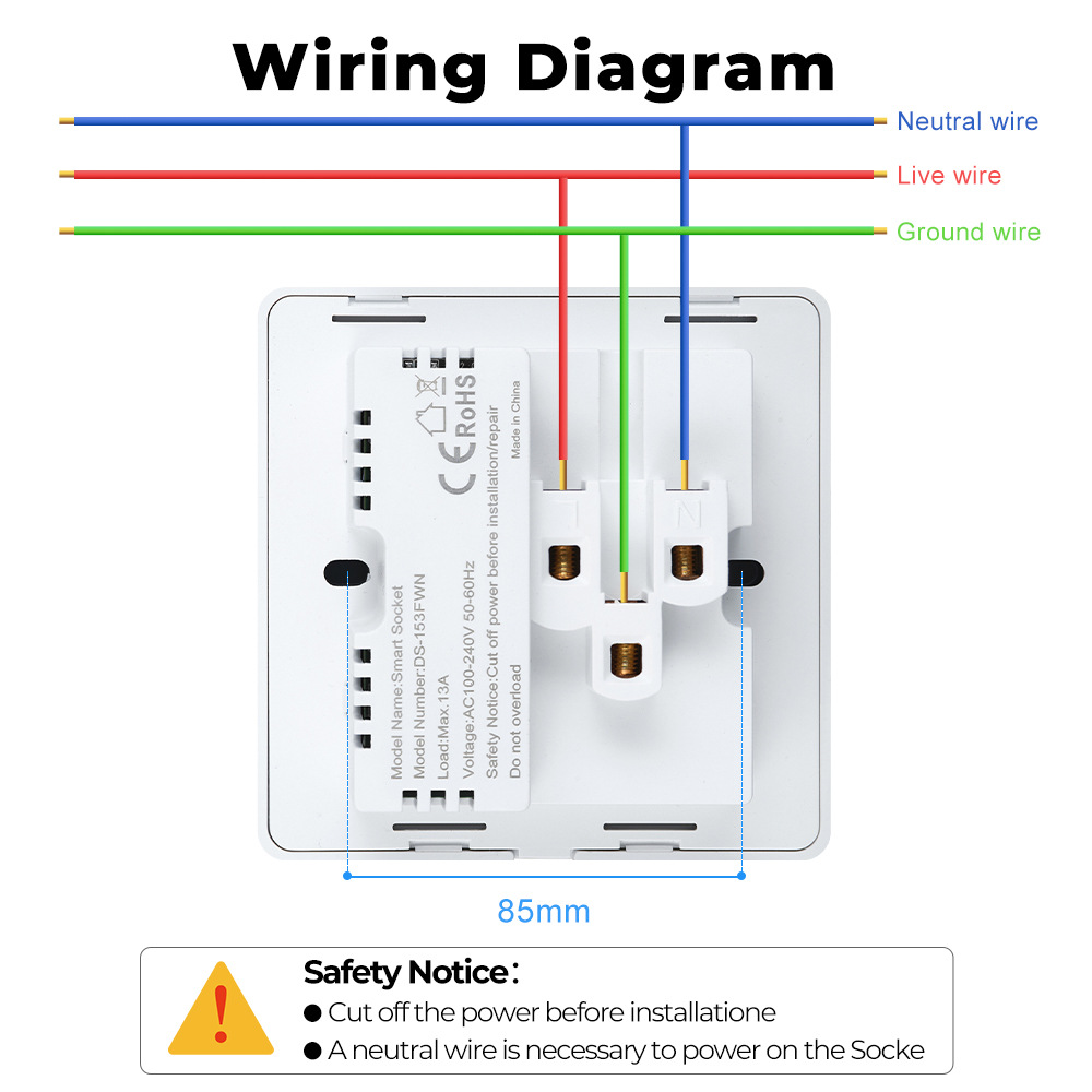 Tuya WiFi Smart Socket Switch PD/QC3.0 Quick Charge USB/Type-C Port Outlet Support Alexa Google Home EU UK US Universal Plug