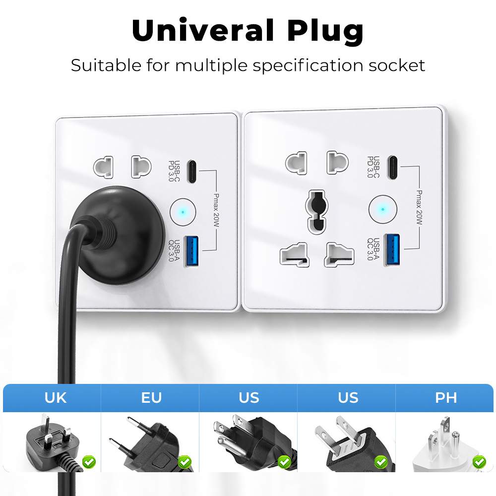 Tuya WiFi Smart Socket Switch PD/QC3.0 Quick Charge USB/Type-C Port Outlet Support Alexa Google Home EU UK US Universal Plug