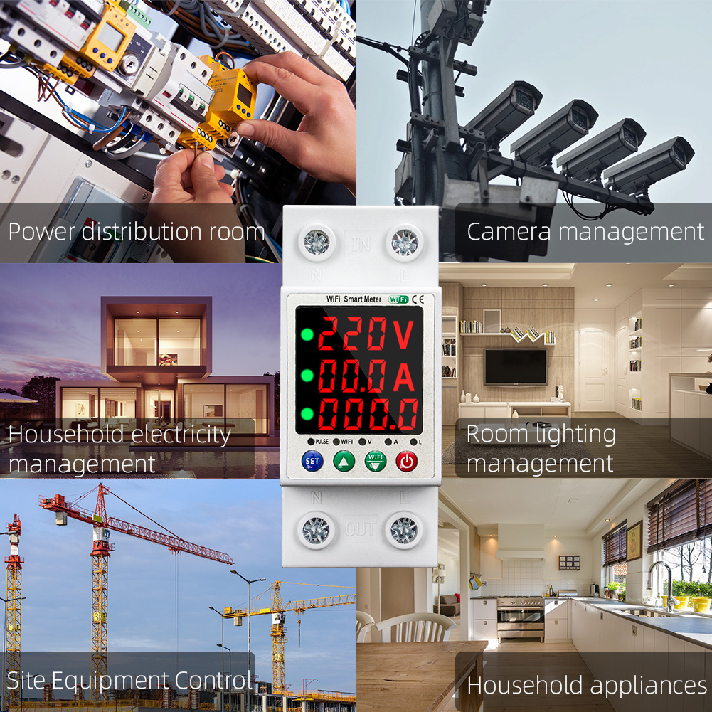 Tuya WiFi 63A Automatic Reclosure Protector Intelligent Current Breaker Overvoltage Undervoltage Overcurrent Leakage Protection