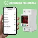 Tuya WiFi 63A Automatic Reclosure Protector Intelligent Current Breaker Overvoltage Undervoltage Overcurrent Leakage Protection