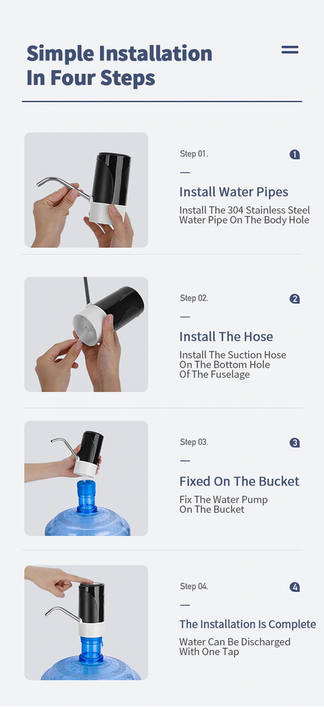 Touch Automatic Pump for Water Bottle Electric Drinking Portable Water Pump Dispenser USB Charge Water Dispenser
