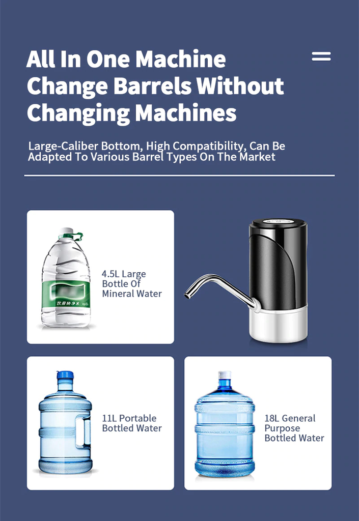 Touch Automatic Pump for Water Bottle Electric Drinking Portable Water Pump Dispenser USB Charge Water Dispenser