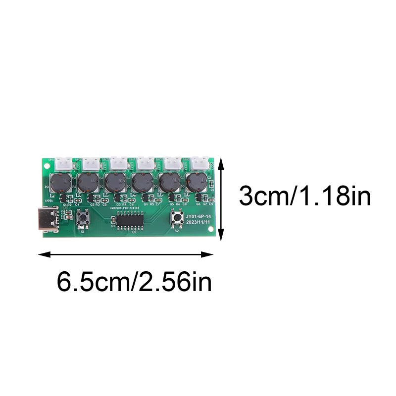 6 Nozzle Humidifier Module DIY Kit Nebulizing Control Board Ultrasonic Nebulizer Mist Driver Circuit Board Type-C Interface