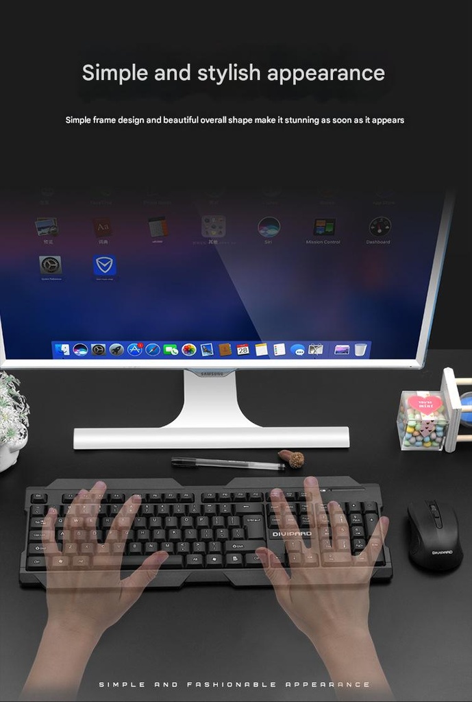 Divipard KM540 wireless 2.4GHz 104 keys business keyboard and mouse set