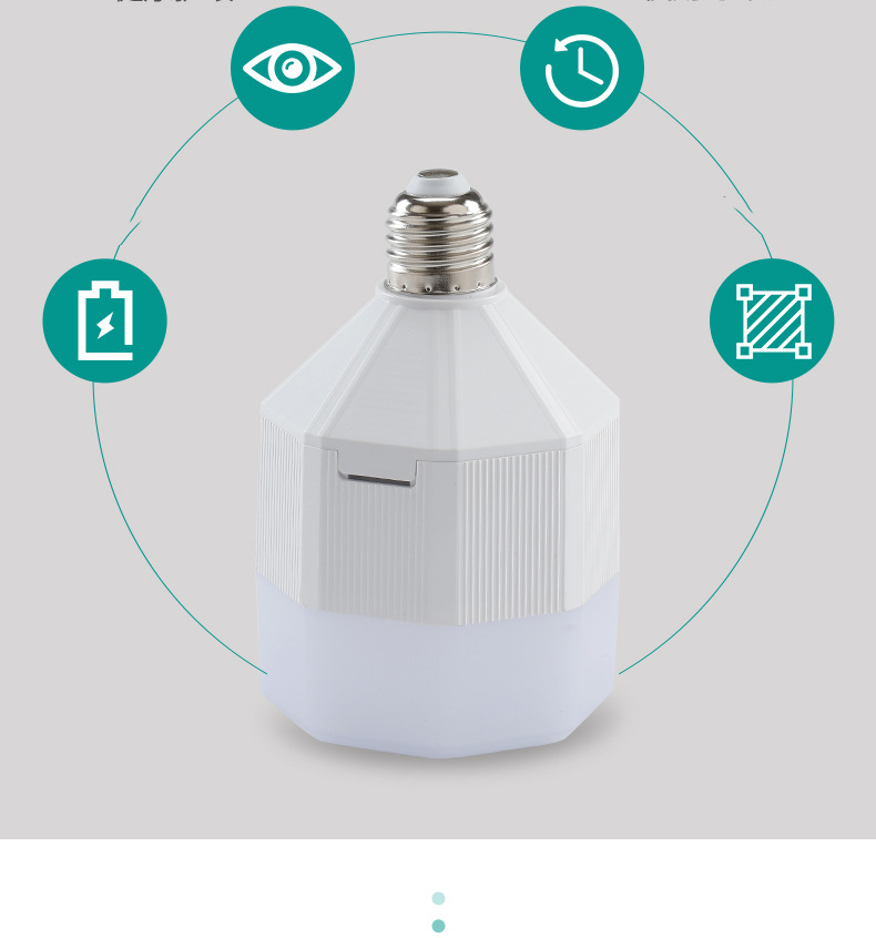 Led emergency bulb removable 18650 battery wide voltage E27 bulb high brightness rechargeable light LED bulb