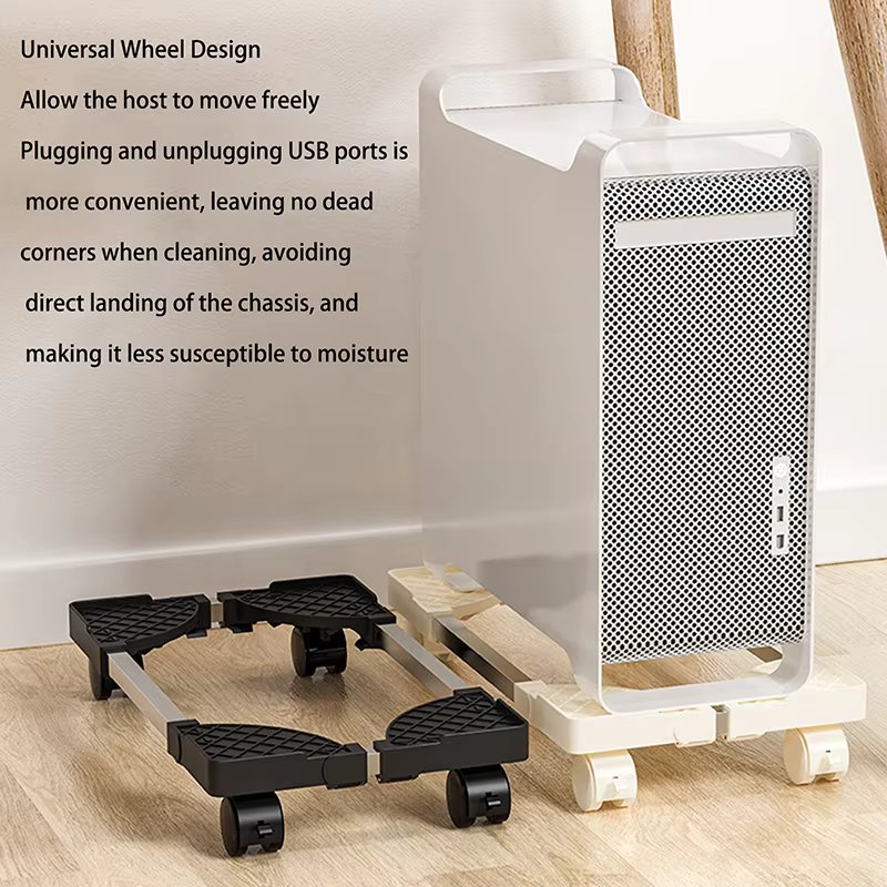 Adjustable Computer Tower Stand with Rolling Caster Wheels Mobile PC Holder Tower Stand Under Desk Fit